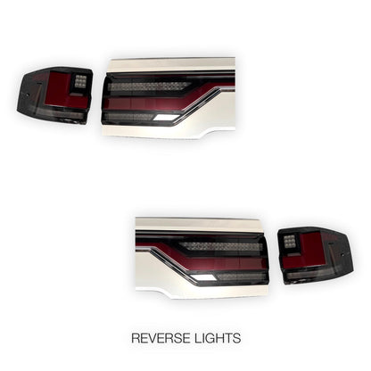 Toyota LandCruiser 300 Series (2022 - 2024) Black Sequential Full LED Through Tail Lights LH + RH
