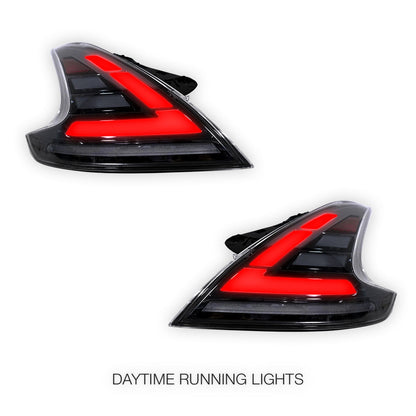 Nissan 370Z Z34 (2013 - 2021) Clear Sequential Full LED Tail Lights LH + RH