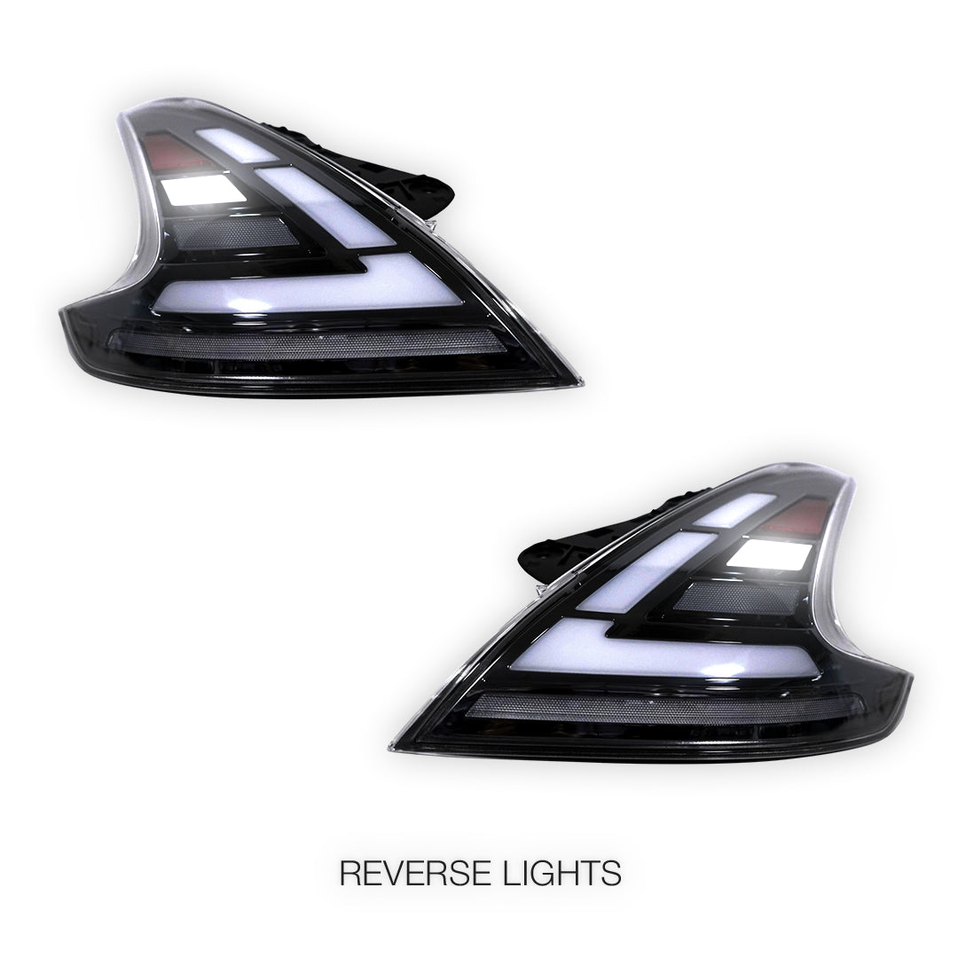 Nissan 370Z Z34 (2013 - 2021) Clear Sequential Full LED Tail Lights LH + RH