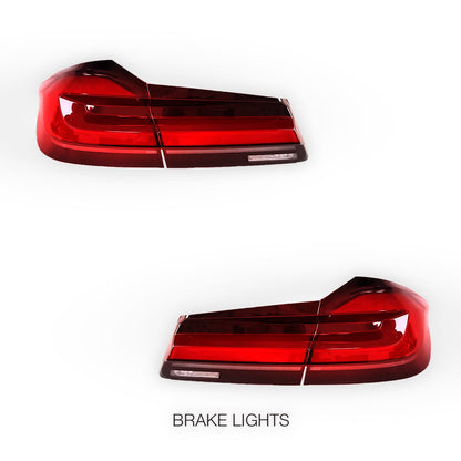 BMW 5-Series G30 (2018 - 2020) Sequential Red LED Tail Lights LH + RH