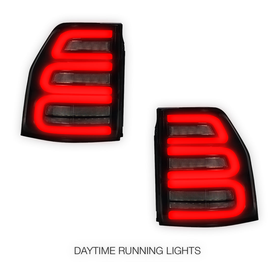 Mitsubishi Pajero NS / NT / NW / NX (2007 - 2021) Smoked White Sequential Full 3D LED Stripe Bar Tail Lights LH + RH