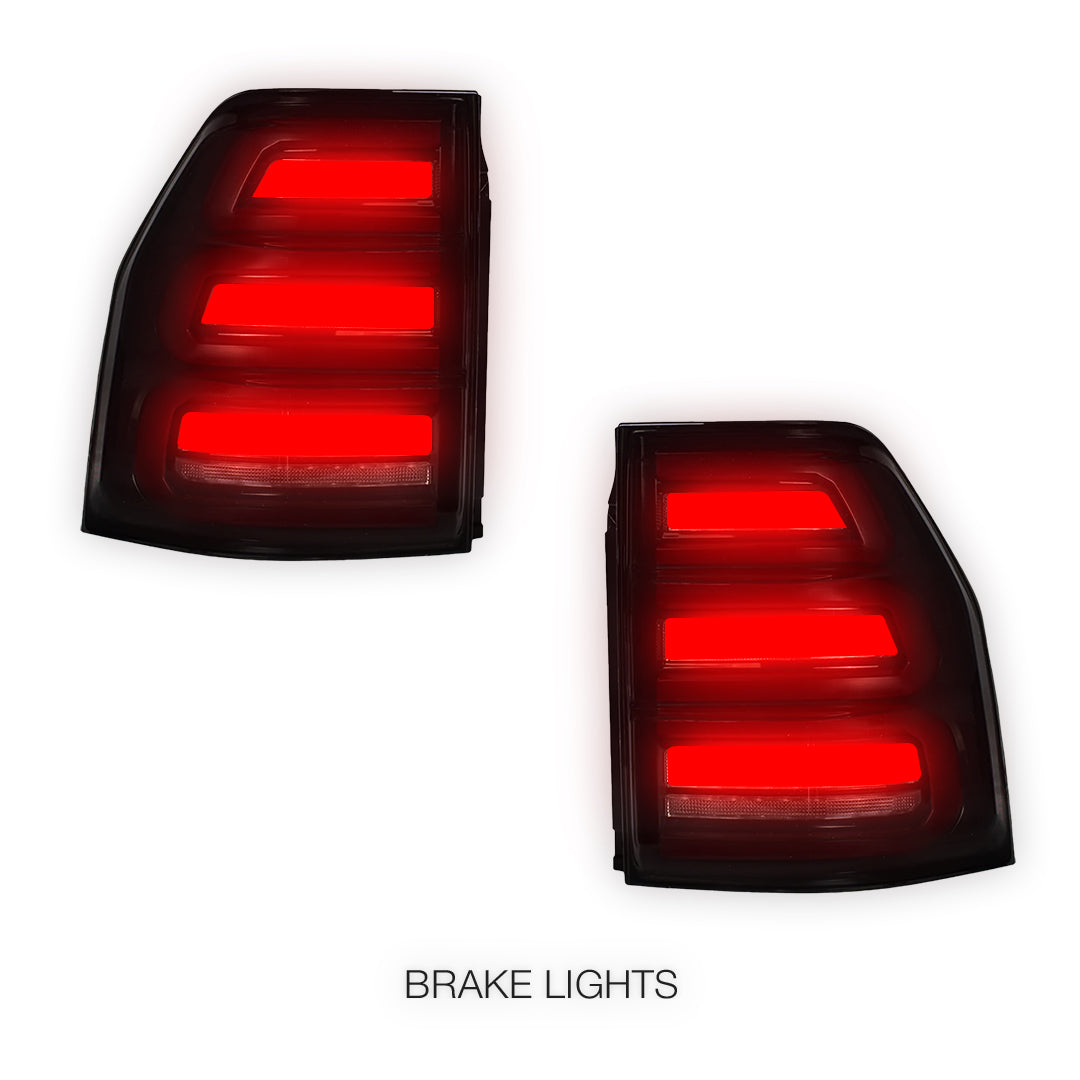 Mitsubishi Pajero NS / NT / NW / NX (2007 - 2021) Smoked White Sequential Full 3D LED Stripe Bar Tail Lights LH + RH