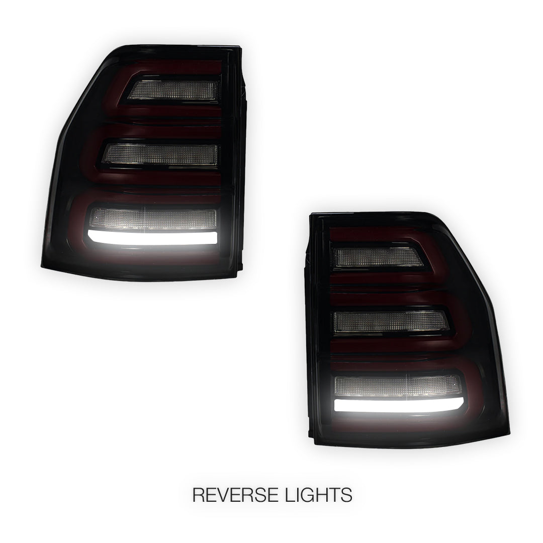 Mitsubishi Pajero NS / NT / NW / NX (2007 - 2021) Smoked White Sequential Full 3D LED Stripe Bar Tail Lights LH + RH