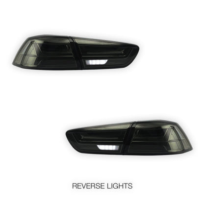 Mitsubishi Lancer Evo X / CJ / CF (2008 - 2018) Smoked Halo Sequential Tail Lights LH + RH