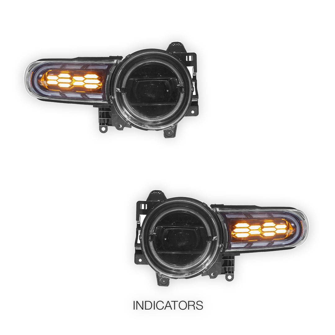 Toyota FJ Cruiser (2007 - 2020) Sequential Hexangonal Projector Headlights LH + RH