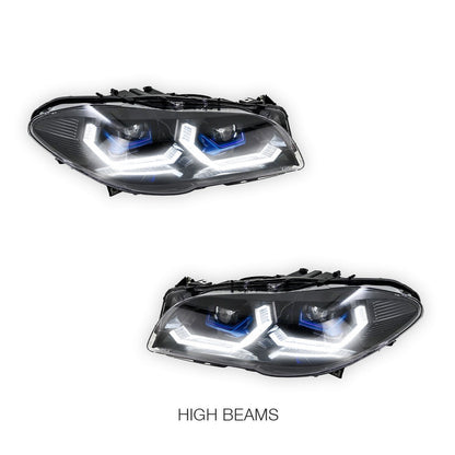 BMW 5 Series F10 (2010 - 2017) LED Projector Sequential Indicator Headlights LH + RH
