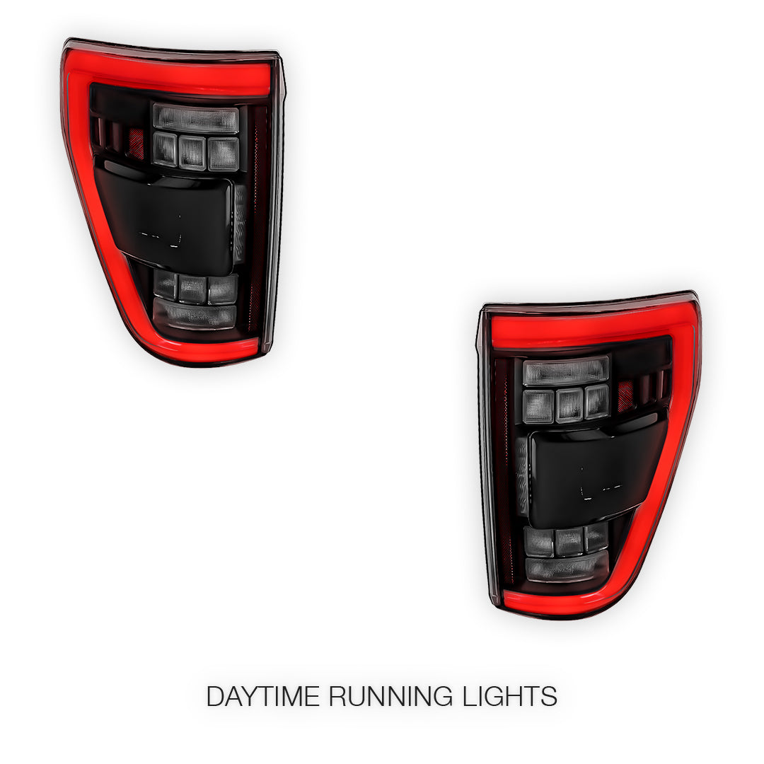Ford F-150 (2021 - 2023) Black Sequential LED Tail Lights LH + RH