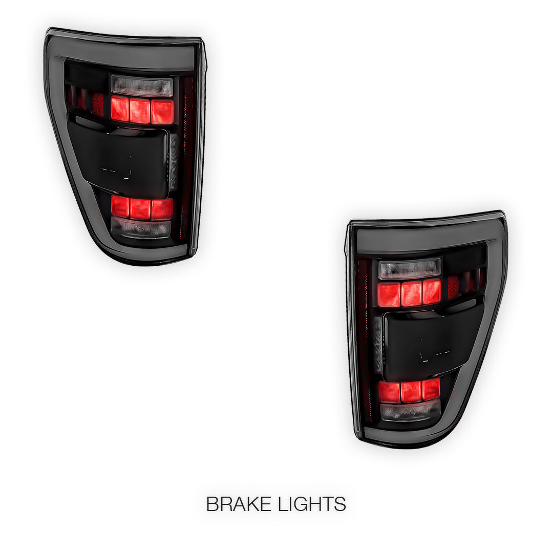 Ford F-150 (2021 - 2023) Black Sequential LED Tail Lights LH + RH