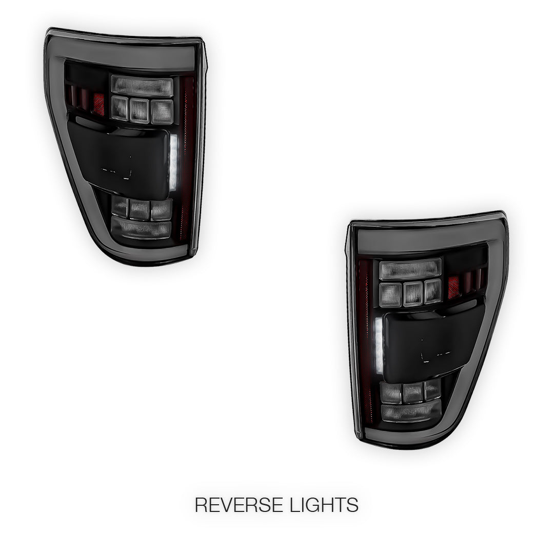 Ford F-150 (2021 - 2023) Black Sequential LED Tail Lights LH + RH