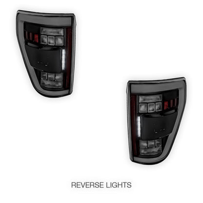 Ford F-150 (2021 - 2023) Black Sequential LED Tail Lights LH + RH