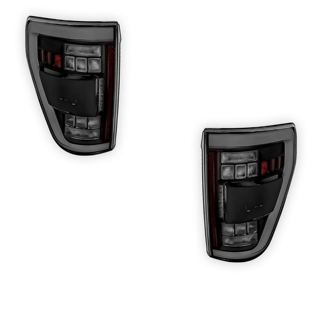 Ford F-150 (2021 - 2023) Black Sequential LED Tail Lights LH + RH