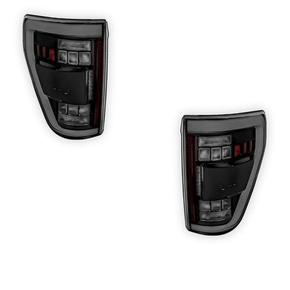 Ford F-150 (2021 - 2023) Black Sequential LED Tail Lights LH + RH