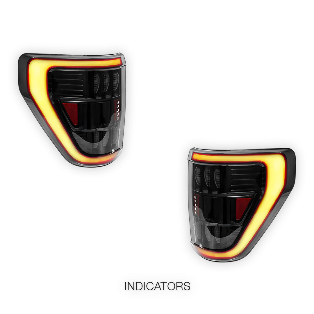 Ford F-150 (2021 - 2023) Smoked Sequential LED Tail Lights LH + RH
