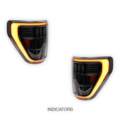 Ford F-150 (2021 - 2023) Smoked Sequential LED Tail Lights LH + RH