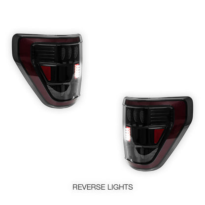 Ford F-150 (2021 - 2023) Smoked Sequential LED Tail Lights LH + RH