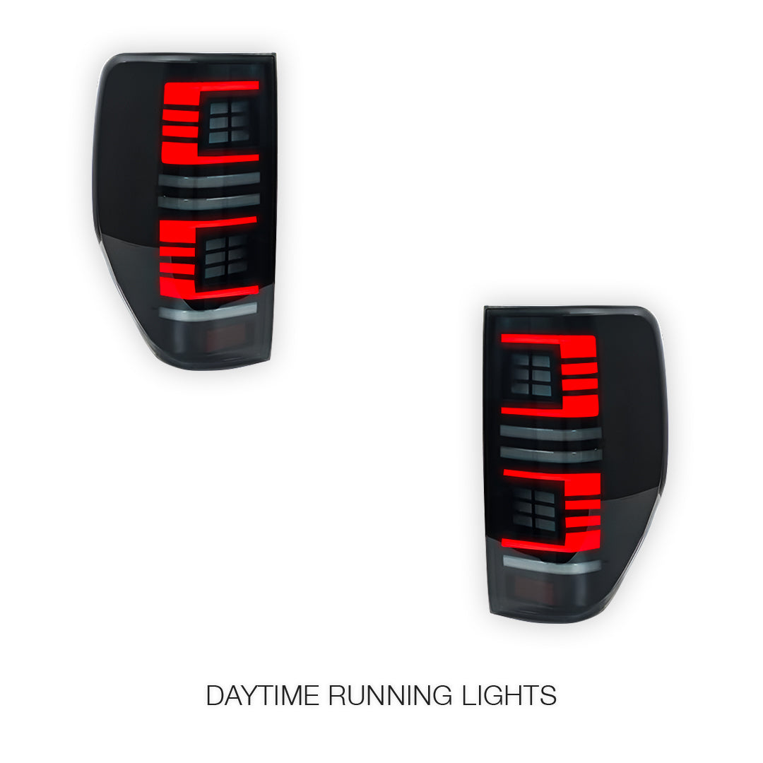 Ford Ranger PX MK1 MK2 MK3 (2011 - 2022) Smoked Block 3D Stripe Bars Sequential Tail Lights LH + RH