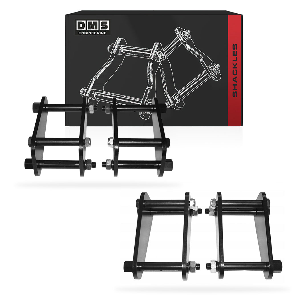 Greasable Extended Front + Rear Shackles for Toyota LandCruiser 75 Series