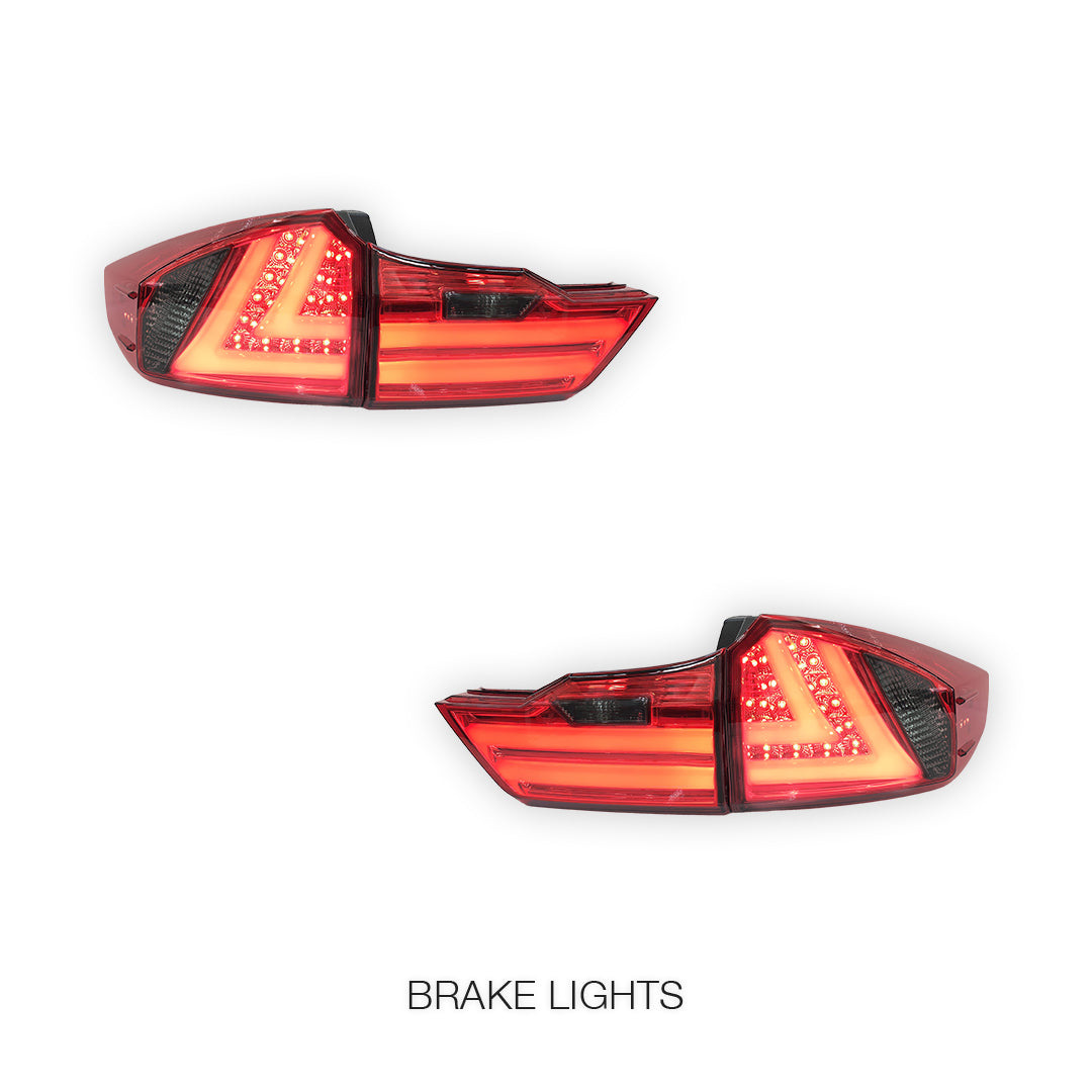 Honda City GM6 (2014 - 2017) Red Smoked LED Tail Lights LH + RH