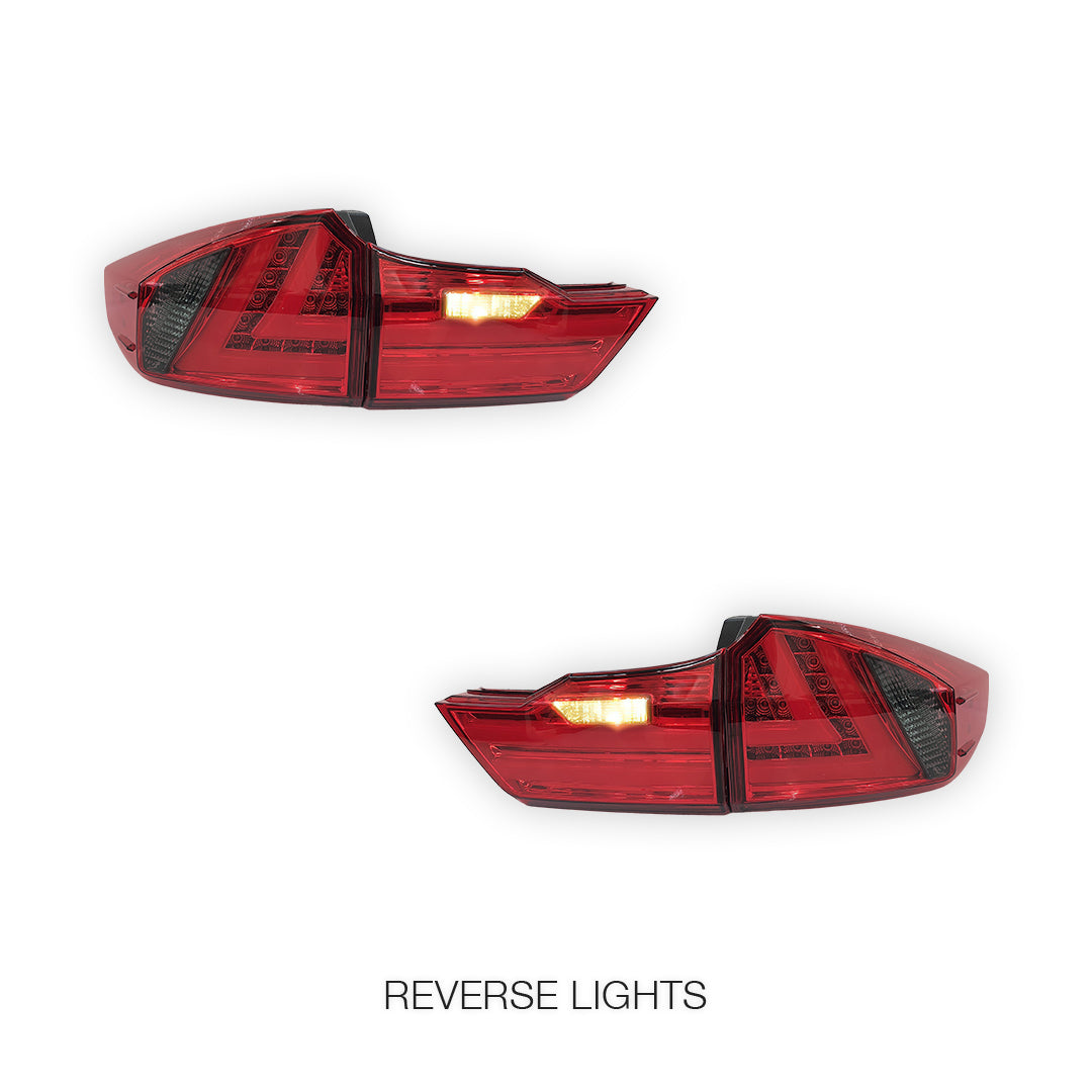 Honda City GM6 (2014 - 2017) Red Smoked LED Tail Lights LH + RH