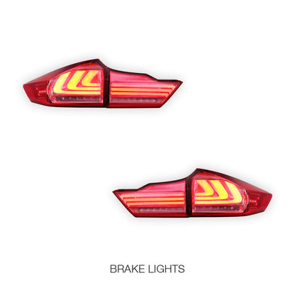 Honda City GM6 (2014 - 2017) BMW Style Sequential Red Smoked LED Tail Lights LH + RH
