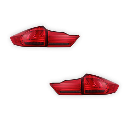 Honda City GM6 (2014 - 2017) BMW Style Sequential Red Smoked LED Tail Lights LH + RH