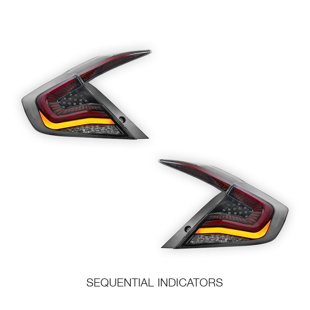 Honda Civic FC Sedan (2016 - 2018) Clear Sequential LED Tail Lights LH + RH