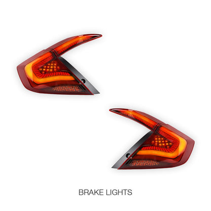 Honda Civic FC Sedan (2016 - 2018) Red Sequential LED Tail Lights LH + RH