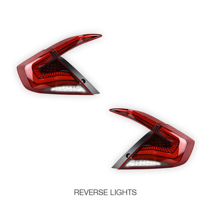 Honda Civic FC Sedan (2016 - 2018) Red Sequential LED Tail Lights LH + RH