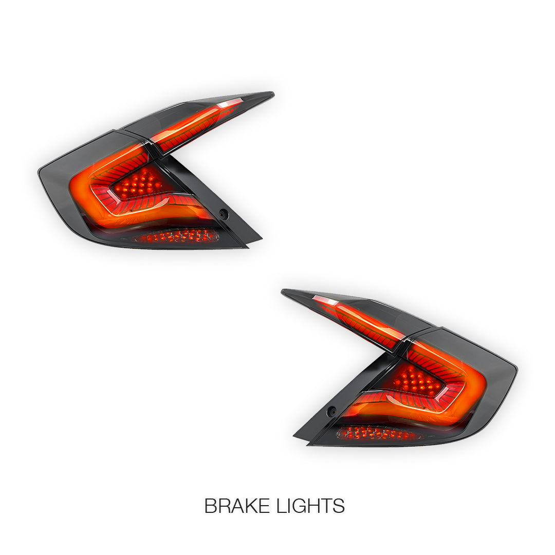 Honda Civic FC Sedan (2016 - 2018) Sequential Smoked LED Tail Lights LH + RH
