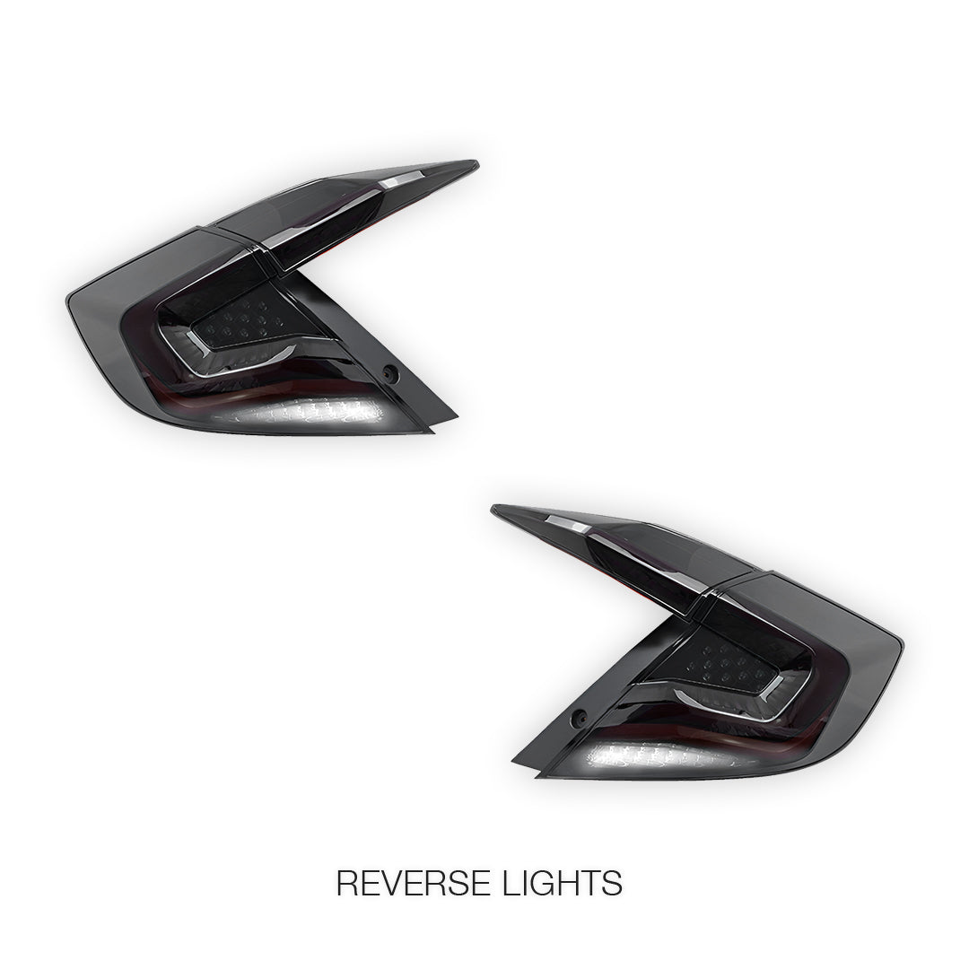 Honda Civic FC Sedan (2016 - 2018) Sequential Smoked LED Tail Lights LH + RH