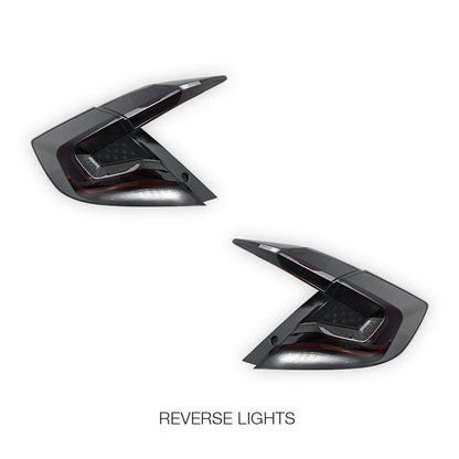 Honda Civic FC Sedan (2016 - 2018) Sequential Smoked LED Tail Lights LH + RH