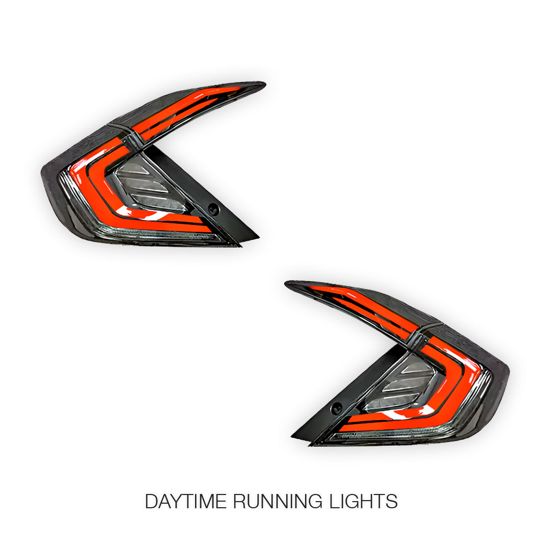 Honda Civic FK4 / FK7 / FK8 (2016 - 2018) Clear Sequential LED Tail Lights LH + RH
