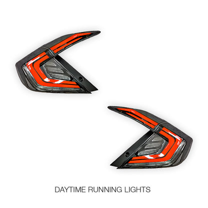 Honda Civic FK4 / FK7 / FK8 (2016 - 2018) Clear Sequential LED Tail Lights LH + RH