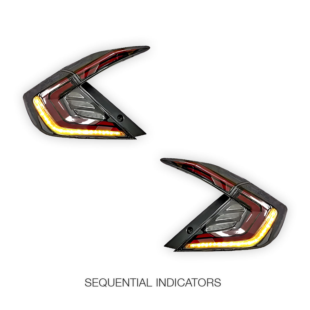 Honda Civic FK4 / FK7 / FK8 (2016 - 2018) Clear Sequential LED Tail Lights LH + RH