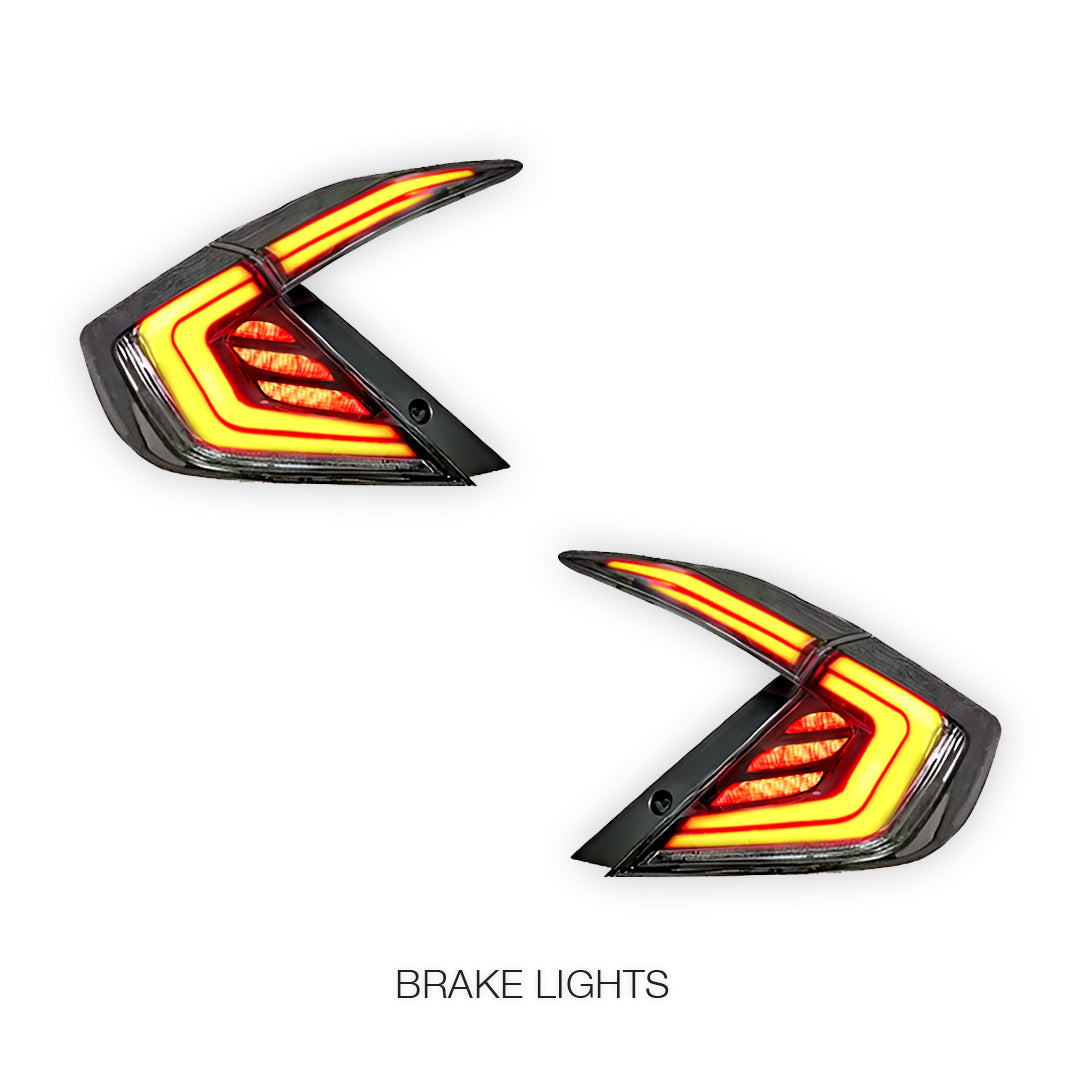 Honda Civic FK4 / FK7 / FK8 (2016 - 2018) Clear Sequential LED Tail Lights LH + RH
