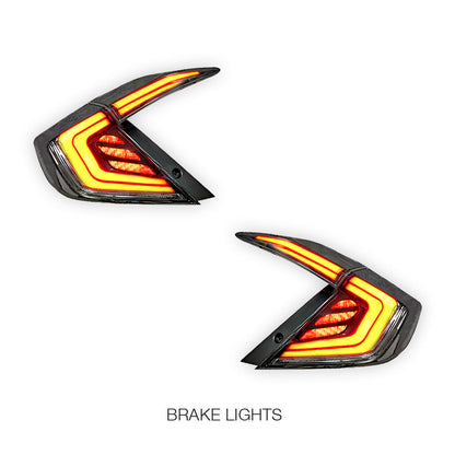 Honda Civic FK4 / FK7 / FK8 (2016 - 2018) Clear Sequential LED Tail Lights LH + RH