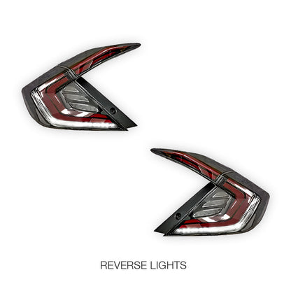 Honda Civic FK4 / FK7 / FK8 (2016 - 2018) Clear Sequential LED Tail Lights LH + RH