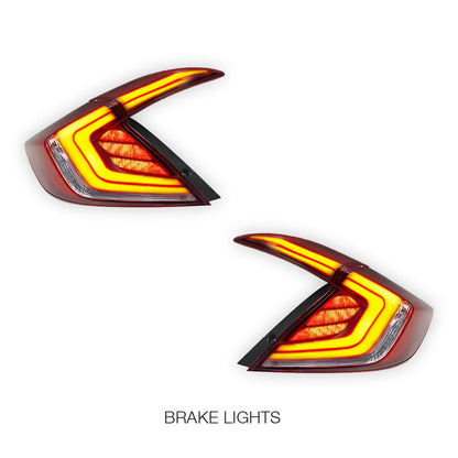 Honda Civic FK4 / FK7 / FK8 (2016 - 2018) Red Sequential LED Tail Lights LH + RH