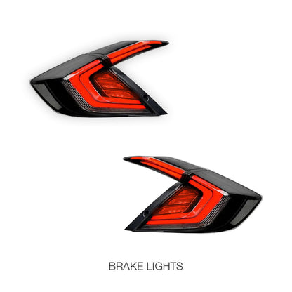 Honda Civic FK4 / FK7 / FK8 (2016 - 2018) RGB Sequential LED Tail Lights LH + RH