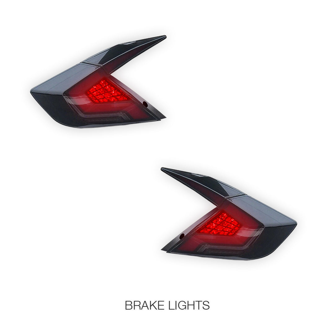 Honda Civic FK4 / FK7 / FK8 (2016 - 2018) Smoked Sequential LED Tail Lights LH + RH