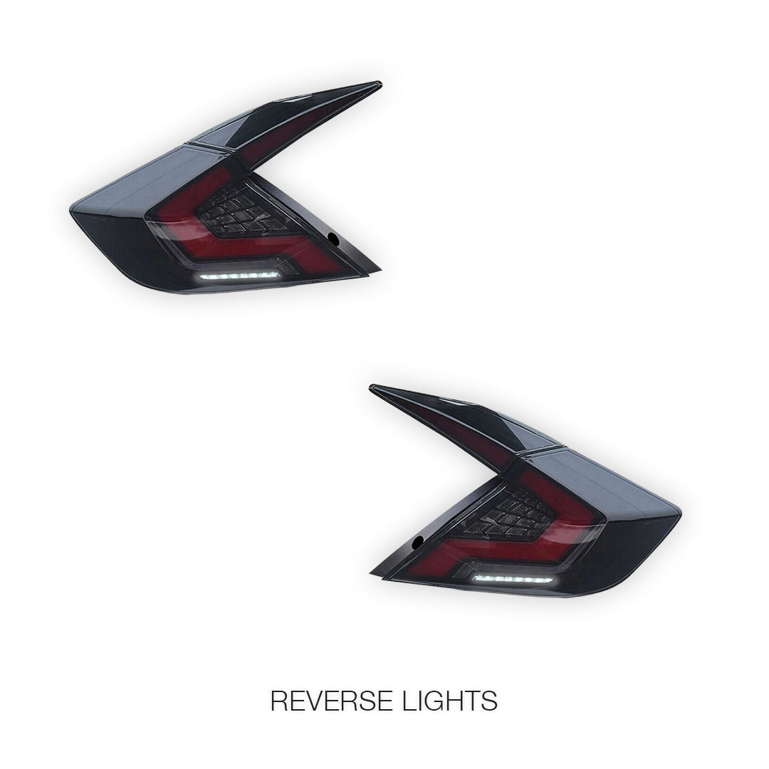 Honda Civic FK4 / FK7 / FK8 (2016 - 2018) Smoked Sequential LED Tail Lights LH + RH