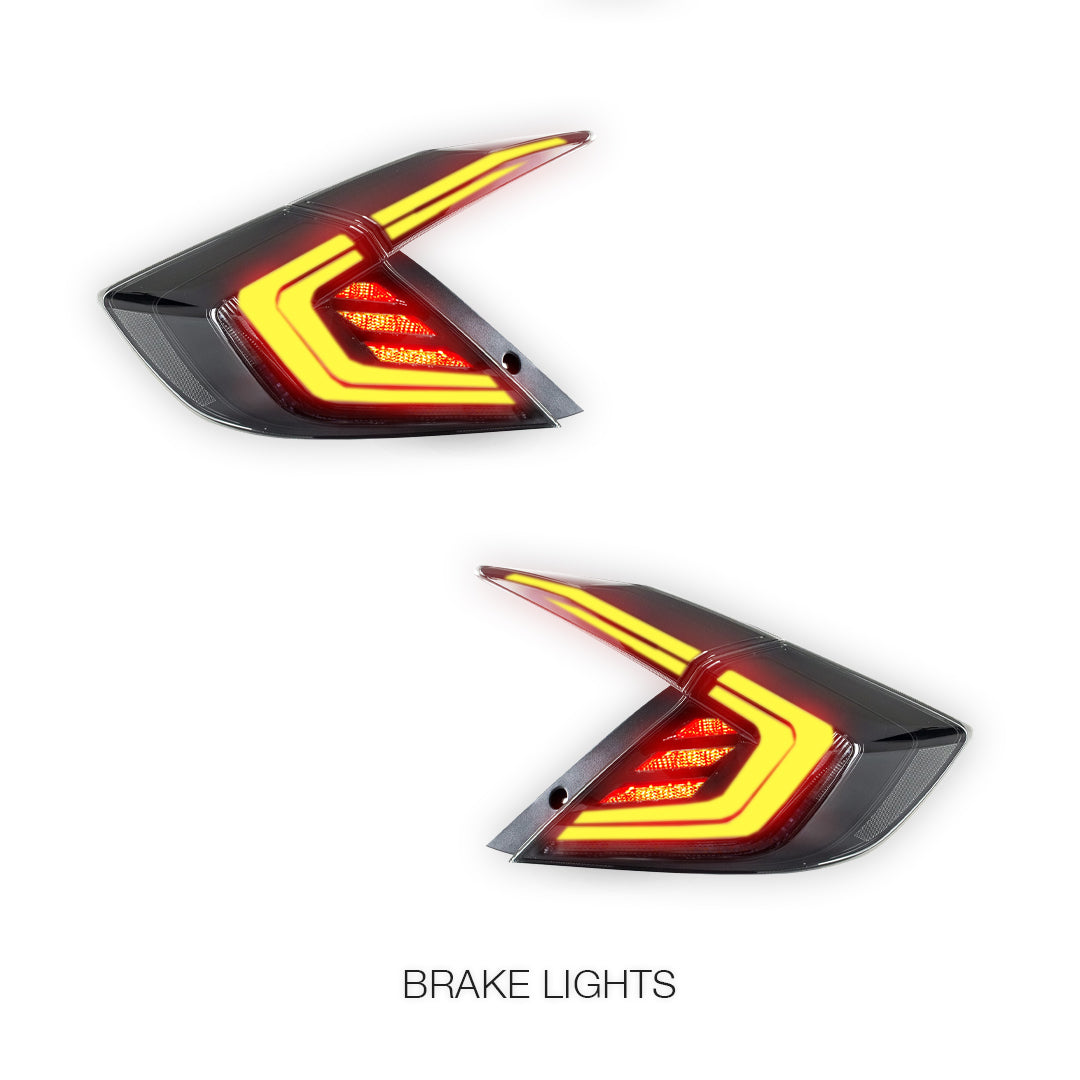 Honda Civic FK4 / FK7 / FK8 (2016 - 2019) Clear Sequential LED Tail Lights LH + RH