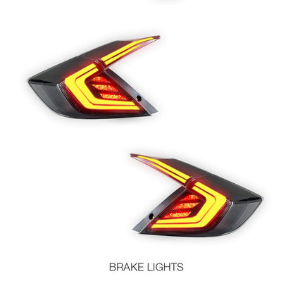 Honda Civic FK4 / FK7 / FK8 (2016 - 2019) Clear Sequential LED Tail Lights LH + RH