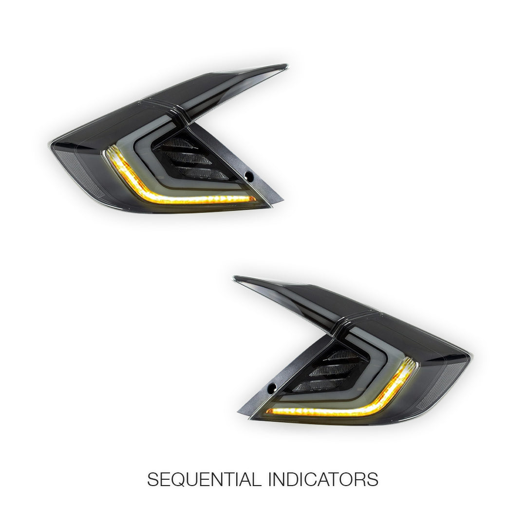 Honda Civic FK4 / FK7 / FK8 (2016 - 2019) Clear Sequential LED Tail Lights LH + RH