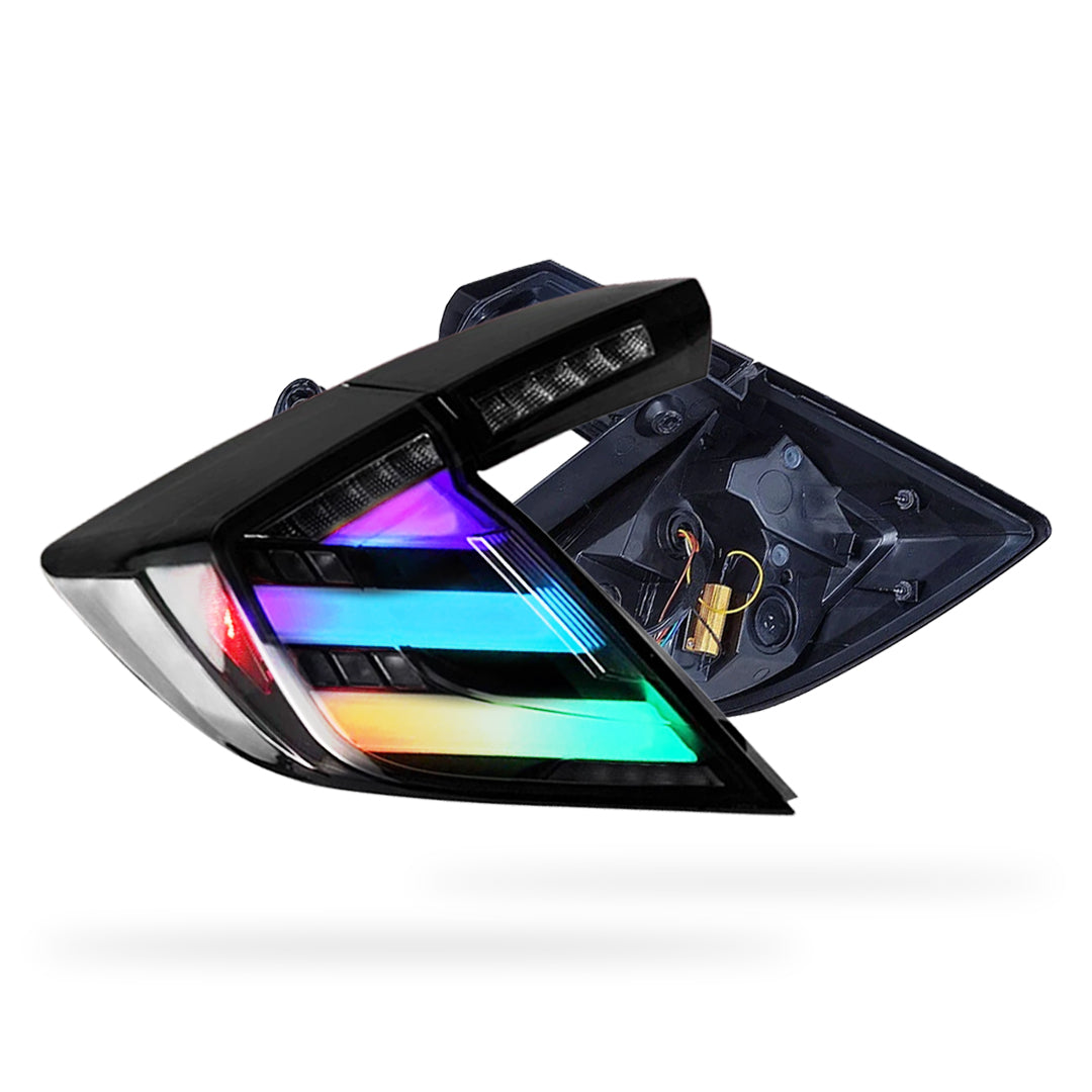 Honda Civic FK4 / FK7 / FK8 (2016 - 2019) Smoked RGB Sequential LED Tail Lights LH + RH