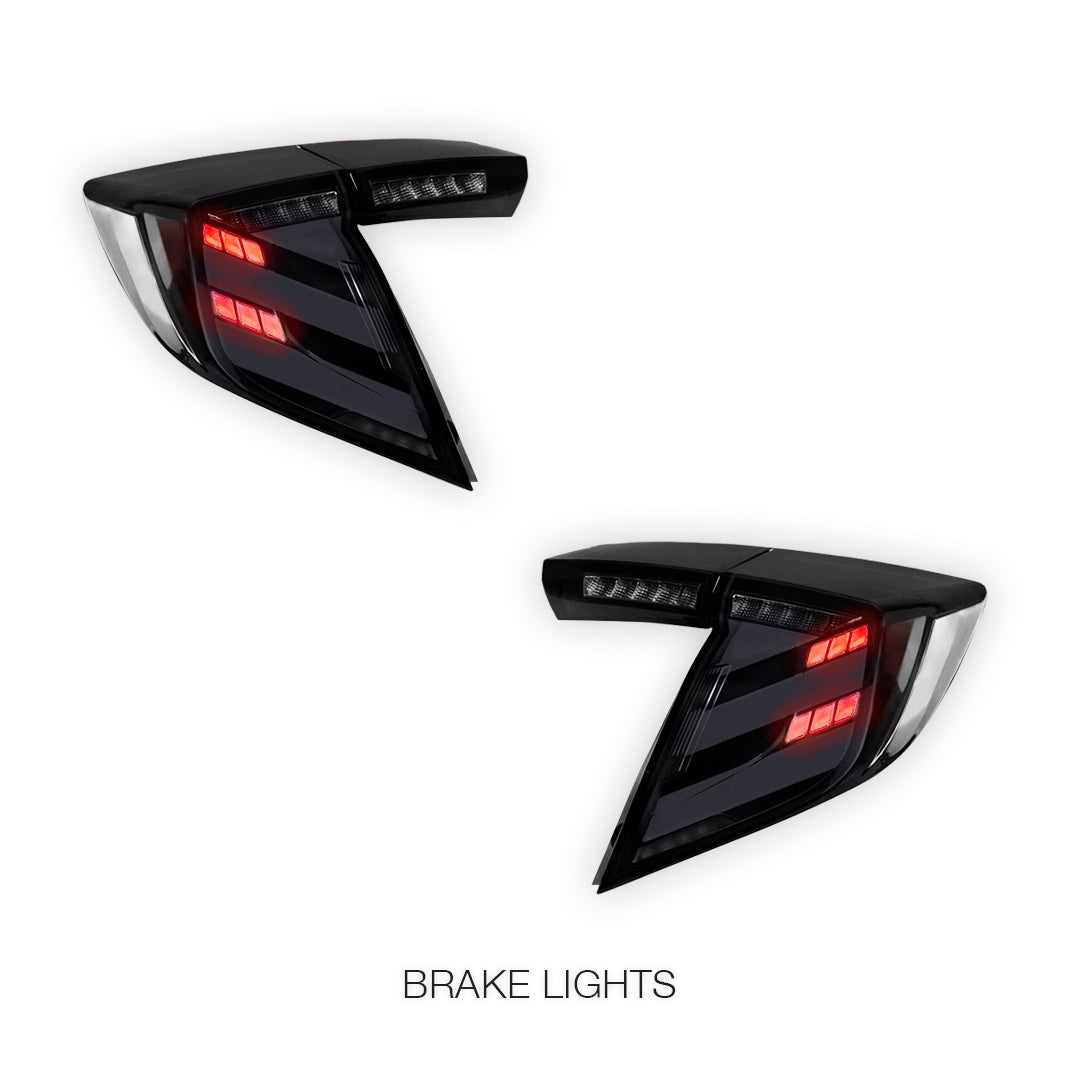 Honda Civic FK4 / FK7 / FK8 (2016 - 2019) Smoked RGB Sequential LED Tail Lights LH + RH