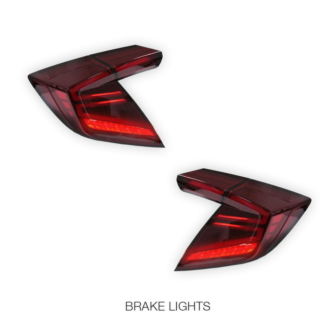 Honda Civic FK4 / FK7 / FK8 (2016 - 2020) Red Sequential LED Tail Lights LH + RH