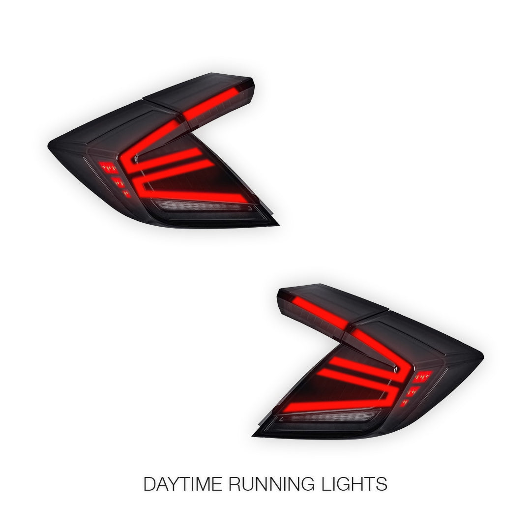 Honda Civic FK4 / FK7 / FK8 (2016 - 2020) Smoked Sequential LED Tail Lights LH + RH