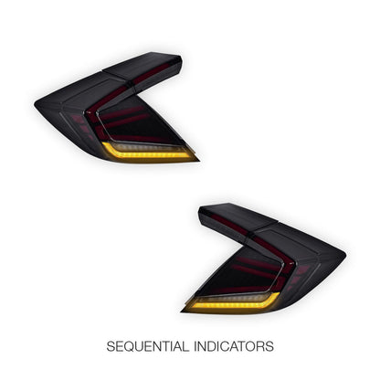 Honda Civic FK4 / FK7 / FK8 (2016 - 2020) Smoked Sequential LED Tail Lights LH + RH