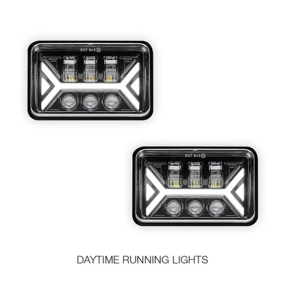 Universal 4 Pcs. 4x6" LED Headlights LH + RH